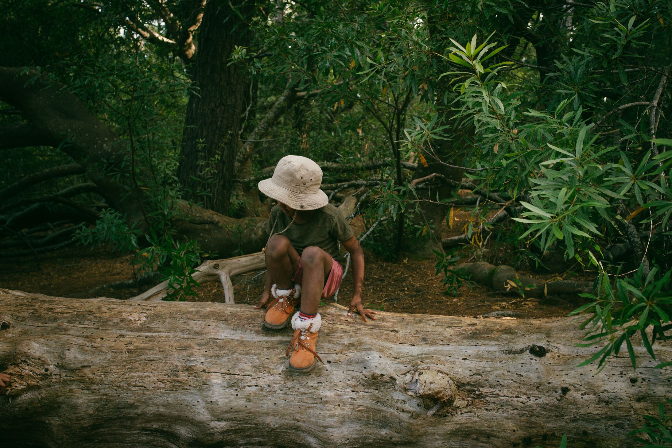 Kid Playing in the Forest